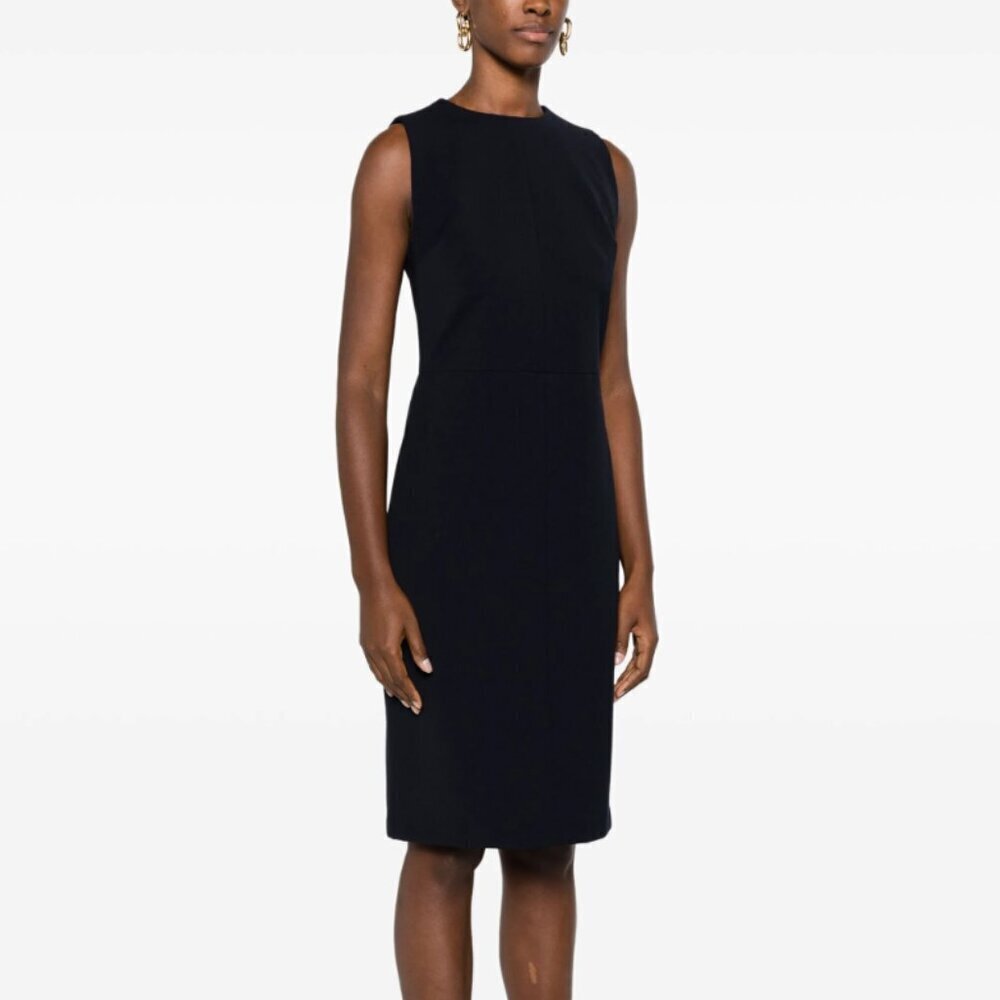 Vince Black Midi Dress Viscose Blend Sleek Modest Business Formal Event LBD XS - Picture 2 of 11